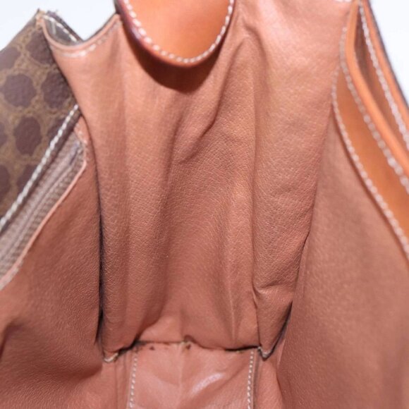 CELINE Macadam Canvas Shoulder Bag PVC Leather Brown Auth 85007 - Picture 12 of 16